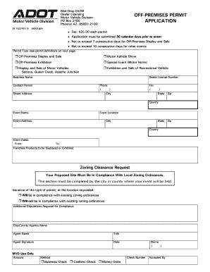 Arizona Off-Premises Dealer Permit Application