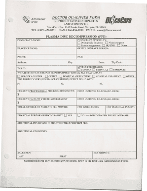 Doctor Qualifier Form