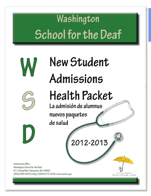 Student Health Record Form