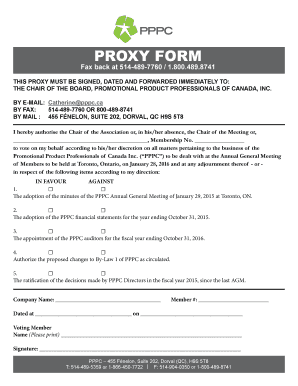 Proxy Form for PPPC Annual General Meeting