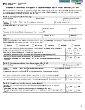 Demande de versements anticipés de la prestation fiscale pour le revenu de travail