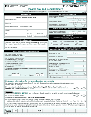 Canada T1 General Income Tax and Benefit Return