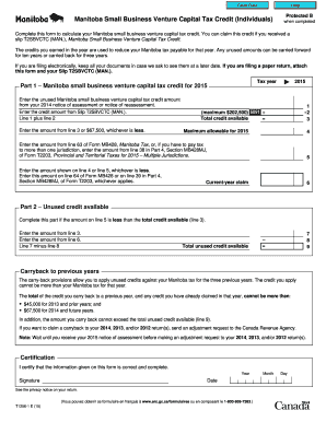 Manitoba Small Business Venture Capital Tax Credit Form