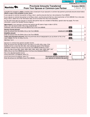 Schedule MB(S2) - Provincial Amounts Transferred