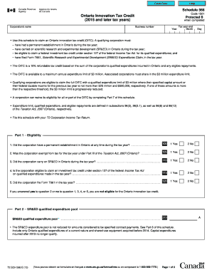 Ontario Innovation Tax Credit Form