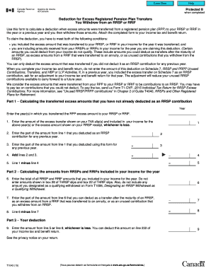 Canada RRSP Excess Transfer Deduction Form