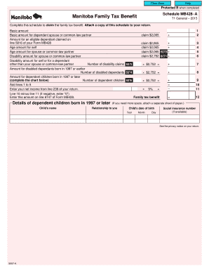 Manitoba Family Tax Benefit Schedule MB428-A