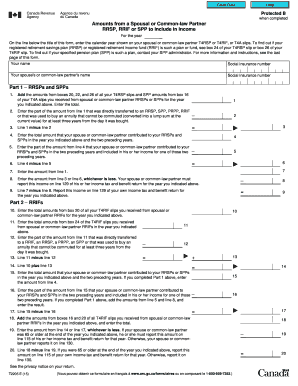 Spousal or Common-law Partner RRSP, RRIF, or SPP Income Form