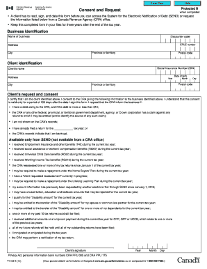 Canada Revenue Agency Debt Notification Consent Form