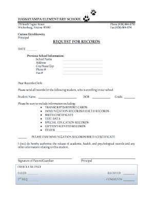 Request for Student Records