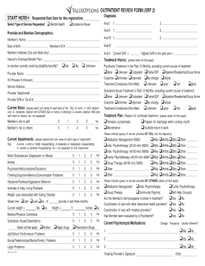 Outpatient Review Form