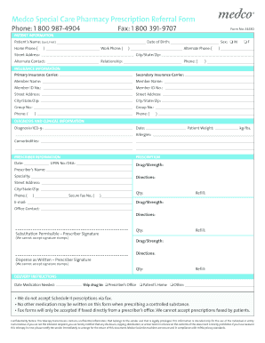 Medco Special Care Pharmacy Prescription Referral Form