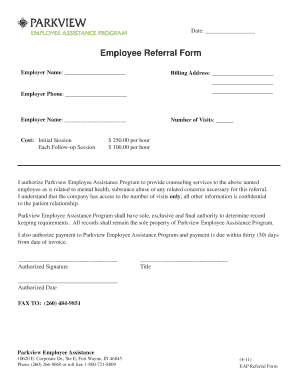 Employee Assistance Program Referral Form
