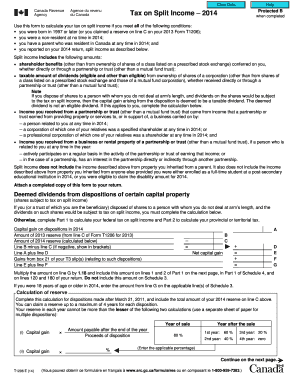 Tax on Split Income Form 2014