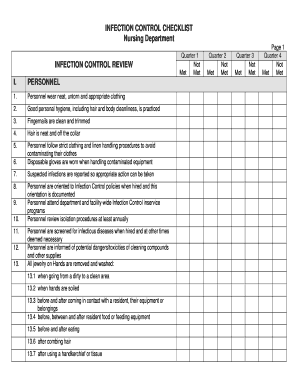 Infection Control Checklist
