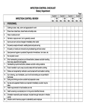 Infection Control Checklist
