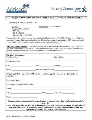 Request for Medicare Prescription Drug Coverage Determination