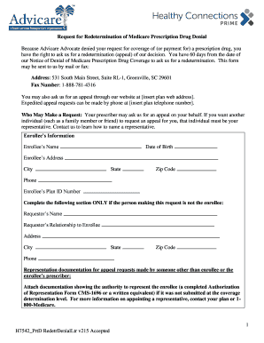 Request for Redetermination of Medicare Prescription Drug Denial