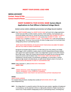 College March Media Advisory