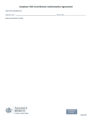 Employer HSA Contribution Authorization Agreement