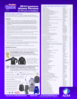 Livestock Awards Program Application