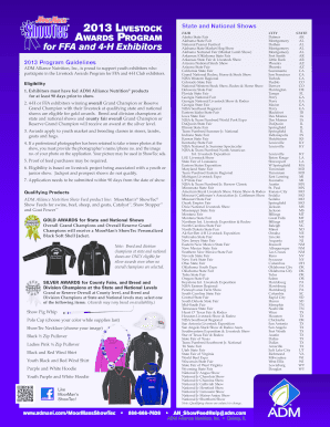 Livestock Awards Program Application