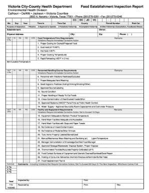 Texas Food Establishment Inspection Report