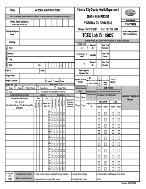TCEQ Microbial Monitoring Form