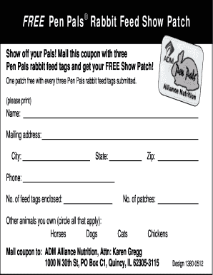 Pen Pals Rabbit Feed Show Patch Coupon