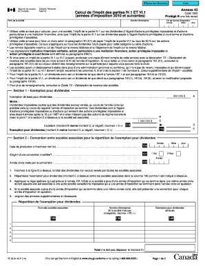 Annexe 43 Calcul de l'impôt des parties IV.1 ET VI.1