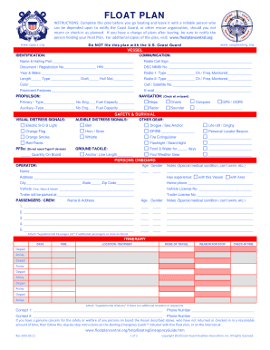 US Coast Guard Float Plan