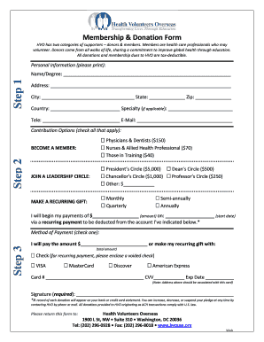 Membership amp Donation Form - Health Volunteers Overseas - hvousa