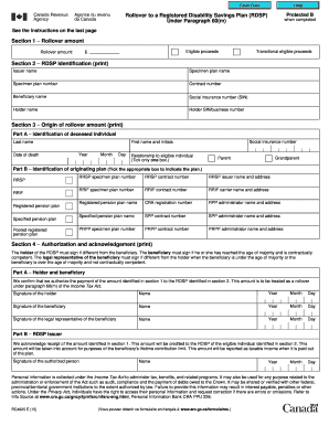 Rollover to Registered Disability Savings Plan Form