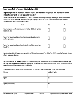 IRS Form 886-H-EIC-2012