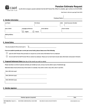 CAAT Pension Estimate Request Form