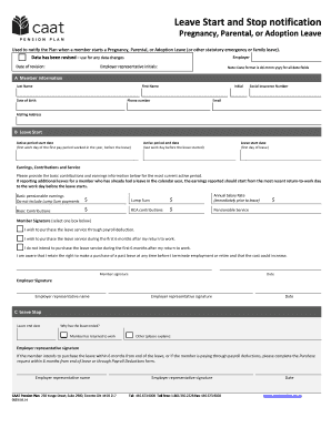 Pregnancy Parental Adoption Leave Notification