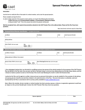 Spousal Pension Application Form