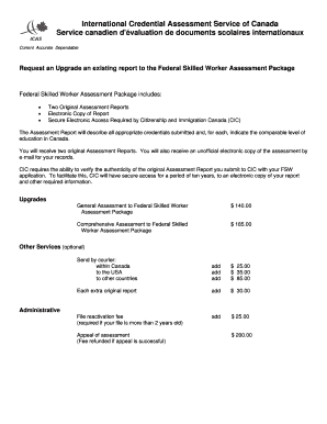 Federal Skilled Worker Assessment Package Upgrade