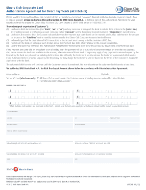 Diners Club Corporate Card Authorization Agreement