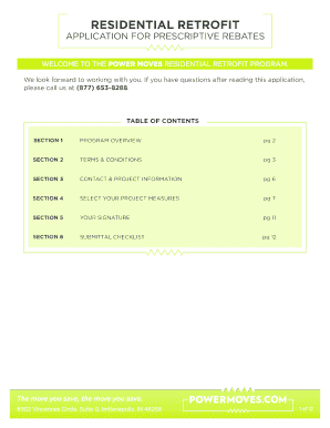 Residential Retrofit Prescriptive Rebate Application