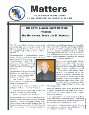 Massachusetts Retirees United Annual Meeting Registration