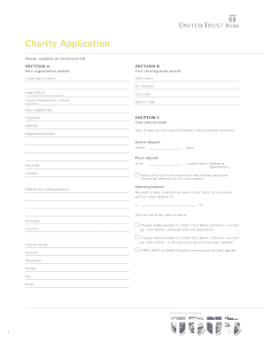 Charity Bank Account Application Form