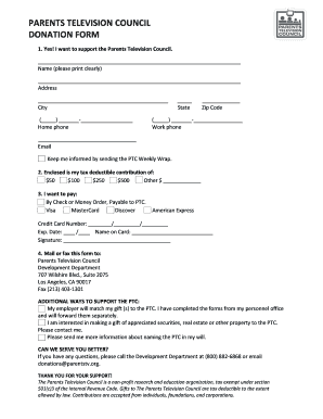 Parents Television Council Donation Form