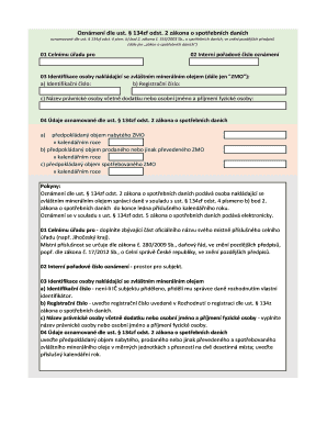 Czech Excise Tax Notification for Special Mineral Oils