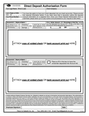 Direct Deposit Form - Galactic Inc