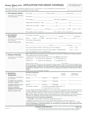 Application for Group Coverage