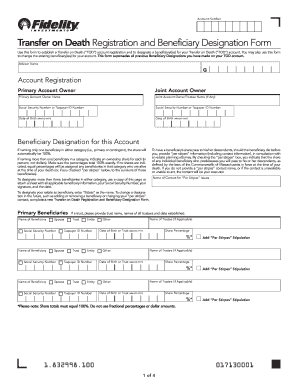 Transfer on Death Registration and Beneficiary Designation Form