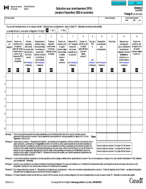 Déduction pour amortissement (DPA) Annexe 8