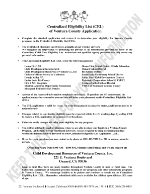 Centralized Eligibility List Application