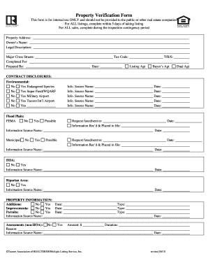 Property Verification Form